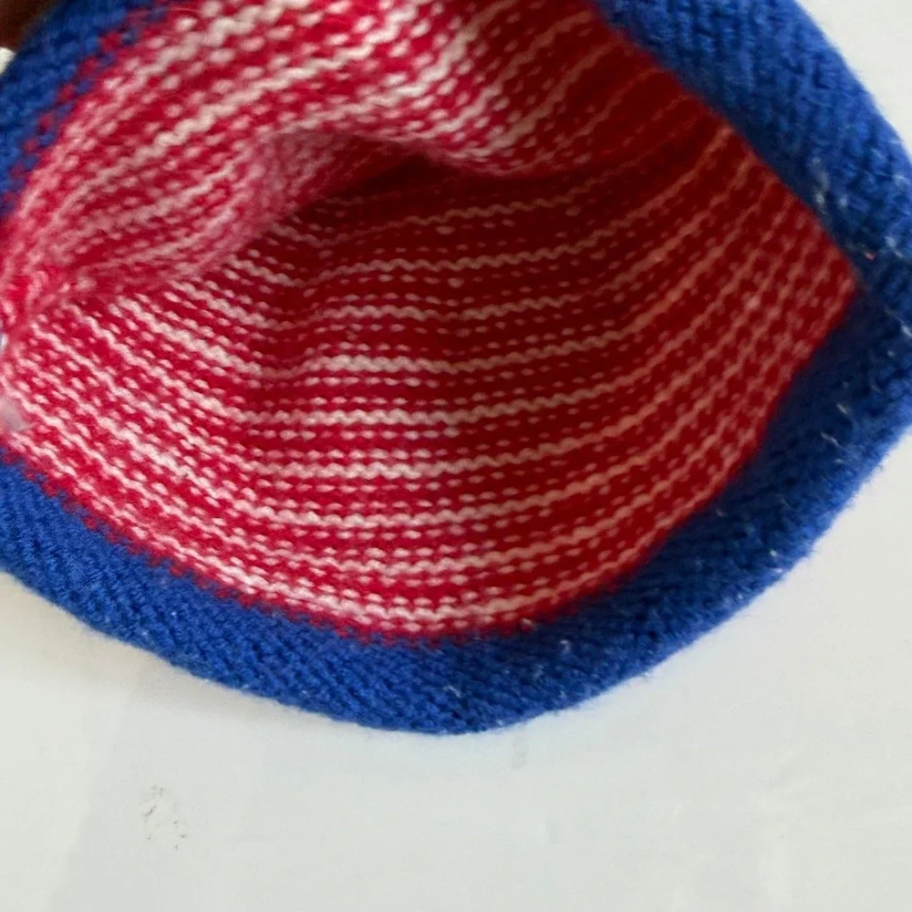 Vintage Baby Red and White Striped Beanie